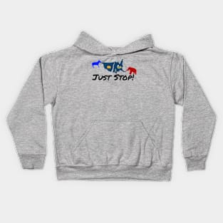 Just Stop! With icons Kids Hoodie